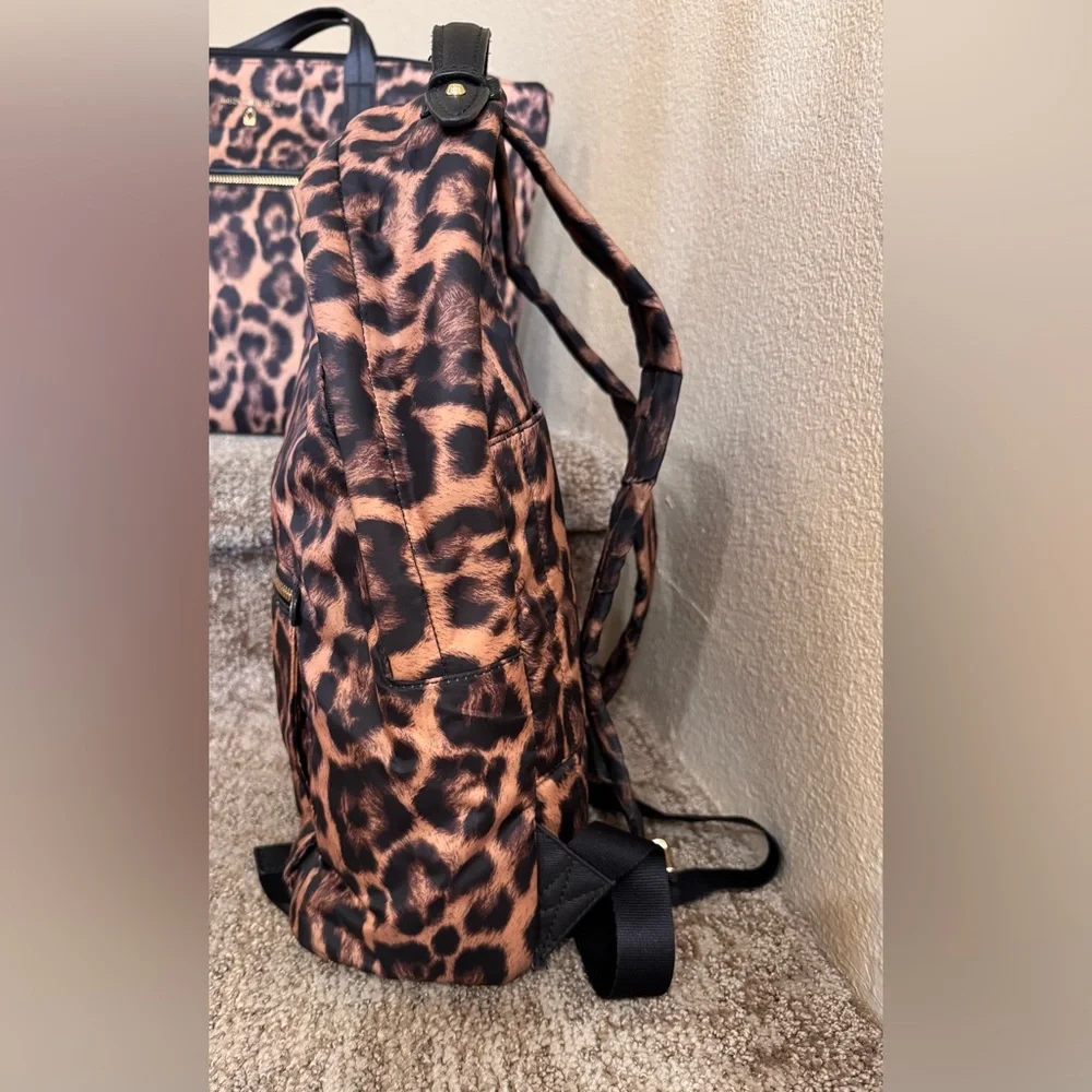 Michael Kors Kelsey Leopard Nylon Travel Set: Large Backpack & Tote Bag - Picture 4 of 16